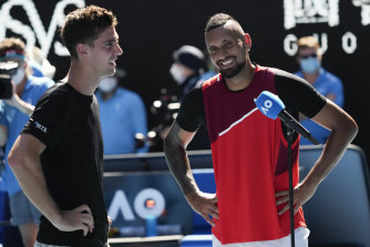 Nick Kyrgios and Thanasi Kokkinakis have brought colour and life to the doubles.