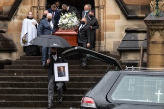 Judge Peter Zahra is farewelled at St Mary’s Cathedral in Sydney.