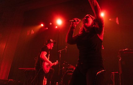 Ella Hooper of Killing Heidi performs at the Northcote Theatre with brother Jesse Hooper on guitar.
