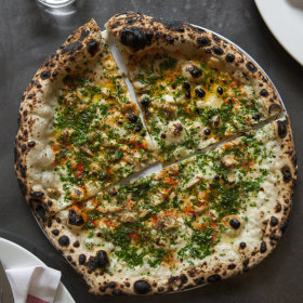 Clam pizza with fermented chilli.