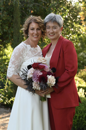 Senator Penny Wong married her long-time partner Sophie Allouache on Saturday.