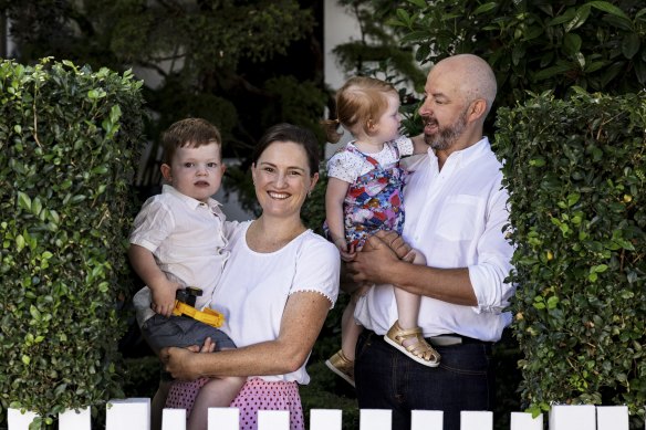 Petersham sellers Louise and Daniel Lucas, with children Lachlan and Audrey, are upgrading from their inner west terrace to a house in the Sutherland Shire. 