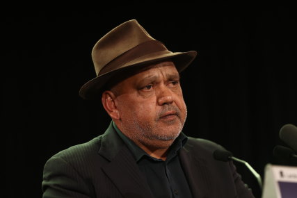 Noel Pearson delivers his “It’s time for true Constitutional recognition” speech at the National Museum of Australia in Canberra in 2021.