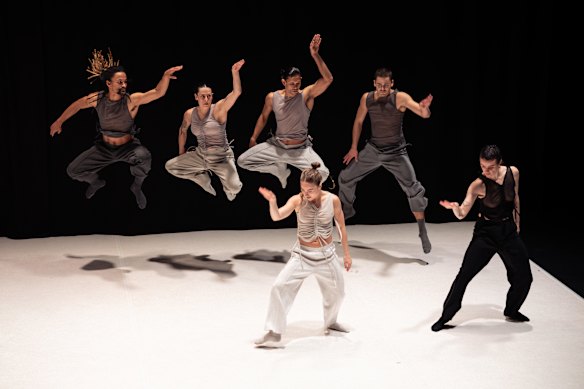 The aesthetic of the first act is monochrome, muscular and austere. 
