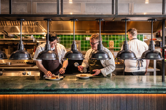 Sous chef Sanghoon Cha (left) and head chef Ben Sitton at the new-look Dry Dock Hotel.