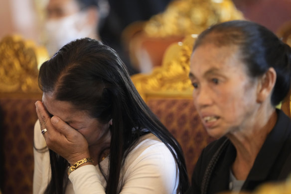 Family members cry during a funeral for Duangphet Phromthep, one of the 12 boys rescued from a flooded cave in 2018.