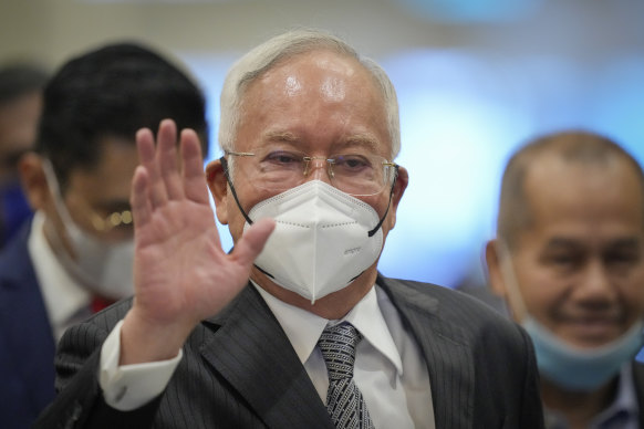 Former Malaysian prime minister Najib Razak, centre, last week.