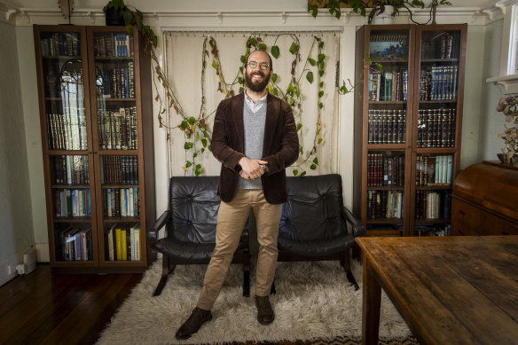 Rabbi Noam Sendor at home in Caulfield.