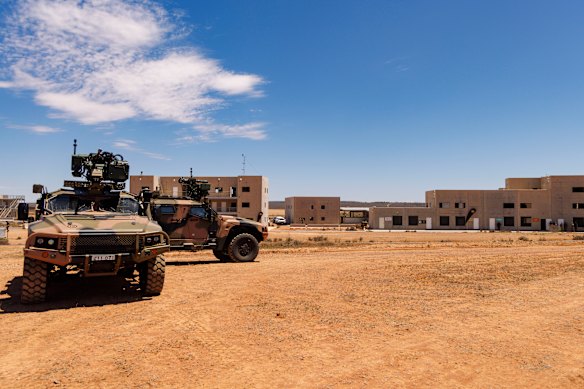 The Cultana training area during a live-fire demonstration by the Australian Defence Force.