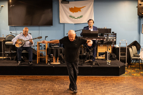 Dancing at lunchtime at the Cyprus Club.