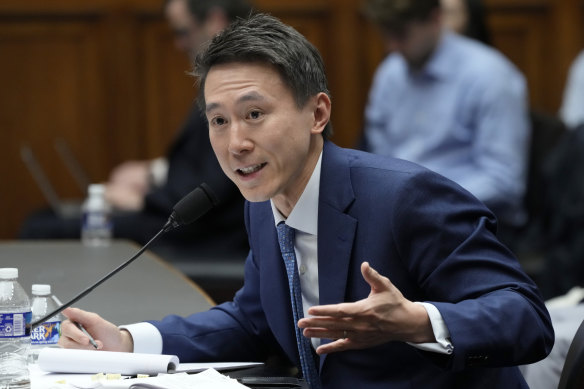 TikTok CEO Shou Zi Chew defends the company at a US Congress hearing in March.