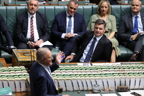 Opposition Leader Angus Taylor in question time last week.
