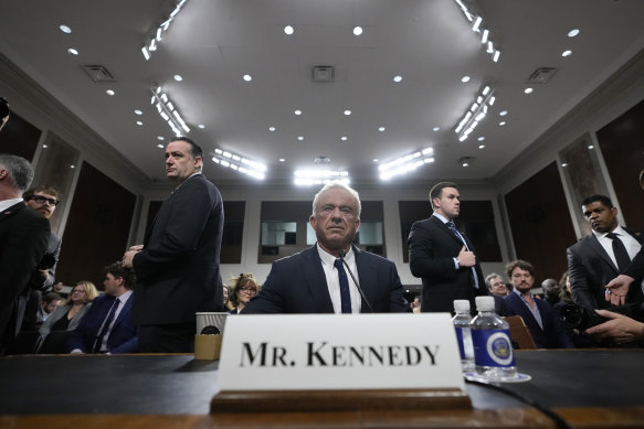 Robert F. Kennedy Jr, President Donald Trump’s choice to be Secretary of Health and Human Services, appears before the Senate Finance Committee for his confirmation hearing.