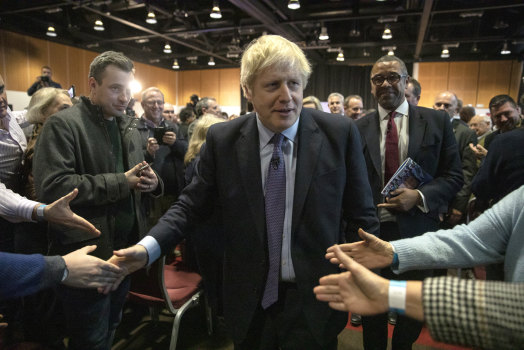 British Prime Minister Boris Johnson after launching the Conservative Party's election manifesto in Telford on Sunday.