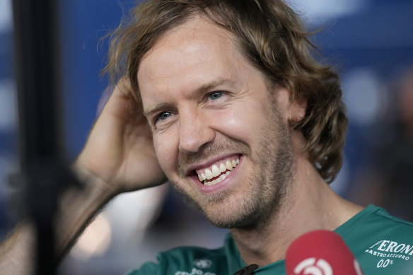 Aston Martin driver Sebastian Vettel of Germany on Thursday.