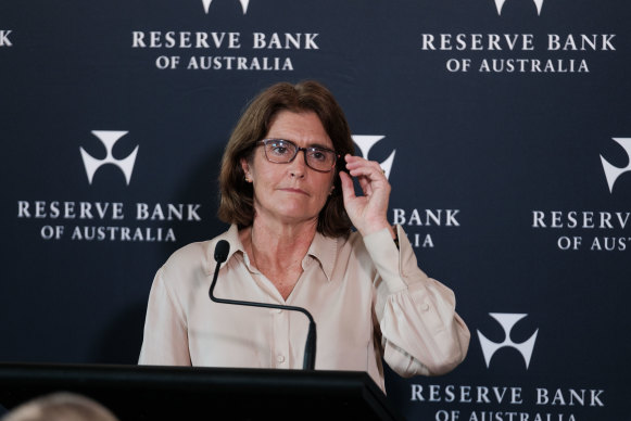 Reserve Bank governor Michele Bullock. Economists remain convinced the next interest rate move is down.