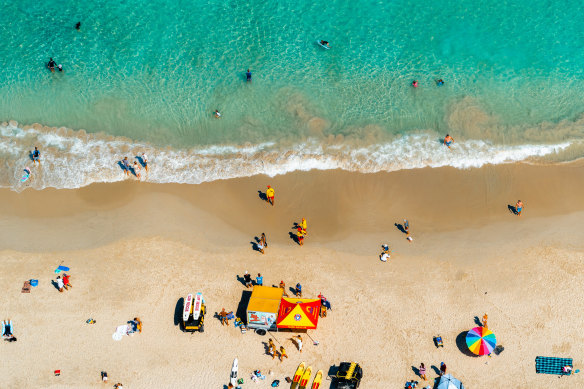An aerial view of Leighton Beach, Fremantle.
