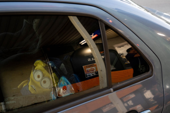 The car in which the child was found on Railway Parade, Glenfield.