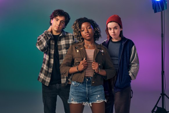 Aydan, Emily Nkomo and McKenna in Jagged Little Pill.