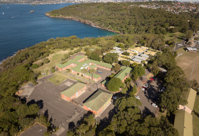 Drone photo over Middle Head.