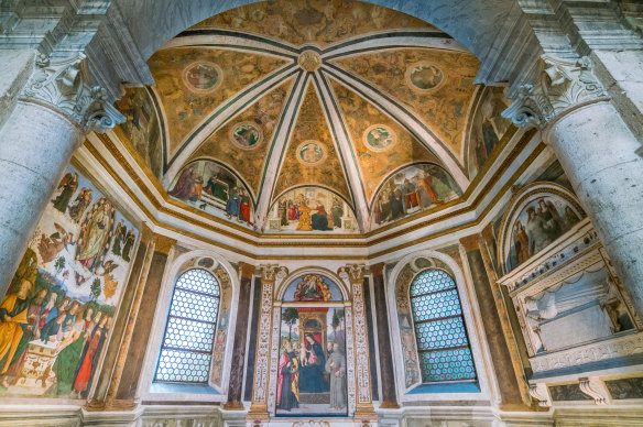 Della Rovere chapel with scenes from the life of Saint Jerome in the Basilica of Santa Maria del Popolo in Rome.