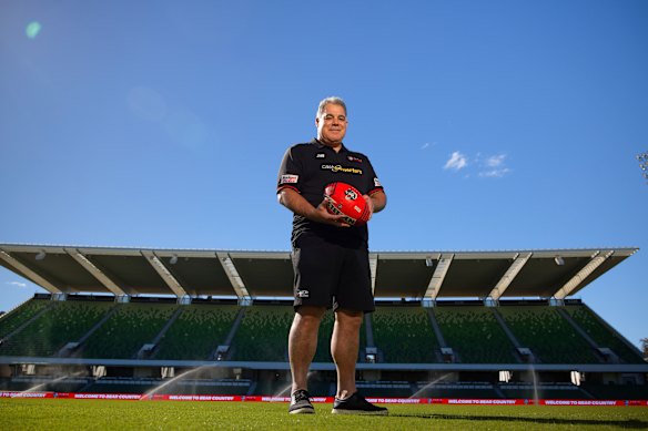 Inaugural coach of the Perth Bears NRL team, Mal Meninga at HBF stadium.