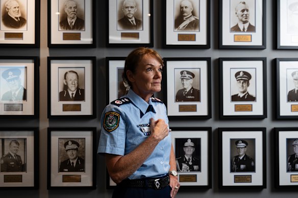 Outgoing NSW Police Commissioner Karen Webb on her last day at work.