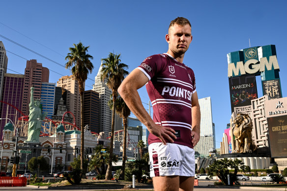 Manly star Tom Trbojevic in Las Vegas.