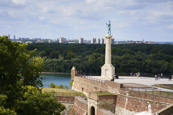 The Victor monument at the Kalemegdan Fortress in Belgrade.