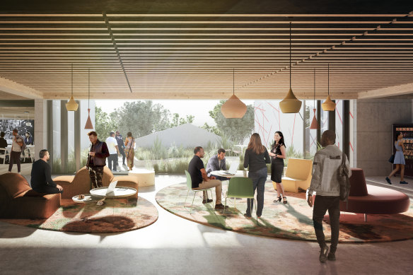 An artist's impression of what the first indigenous residential college, announced by UTS, might look like.