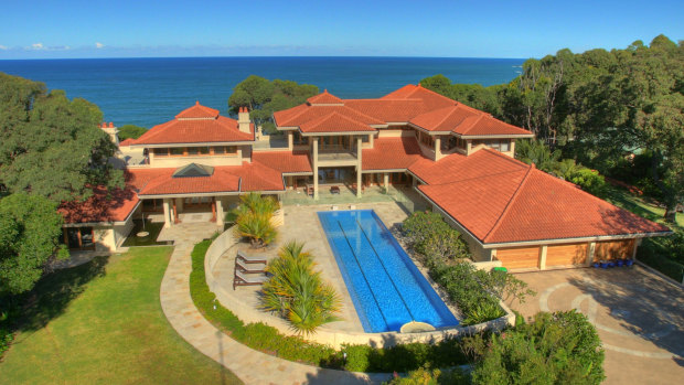 The sprawling $13.5 million oceanfront compound at Sapphire Beach, north of Coffs Harbour, where bankrupt billionaire Nathan Tinkler and his partner Jodie Van Gilst live.