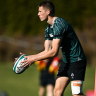 Ireland and prospection Lions five-eighth Sam Prendergast.
