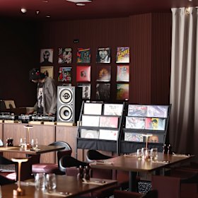 Inside the Russell Streett steakhouse.