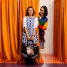 Alifa Putri (left) admired Adi Nagara in 2015 while watching him cut mangoes in Jakarta.