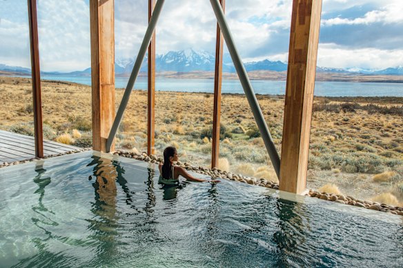 Poolside at Tierra Patagonia.