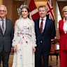 Simeon Beckett, Queen Mary of Denmark, King Frederik X of Denmark and Governor-General Sam Mostyn at Government House.