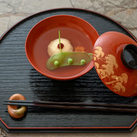 Matsu’s subtle clear soup with scallop.
