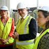 Prime Minister Anthony Albanese, Federal Minister for Housing Clare O’Neil and Federal Member for Jagajaga Kate Thwaites tour a Housing Australia Future Fund building site at Rosanna in Melbourne, Tuesday, August 12, 2025. (AAP Image/Joel Carrett) NO ARCHIVING AFR