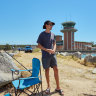 Fisherman Jack Martin at Tower Beach.