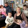 Adam Weeks and Cara Delarue with their four children Ivory, 3, Elijah, 7, Madelyn, 4, and Kohen, 5.