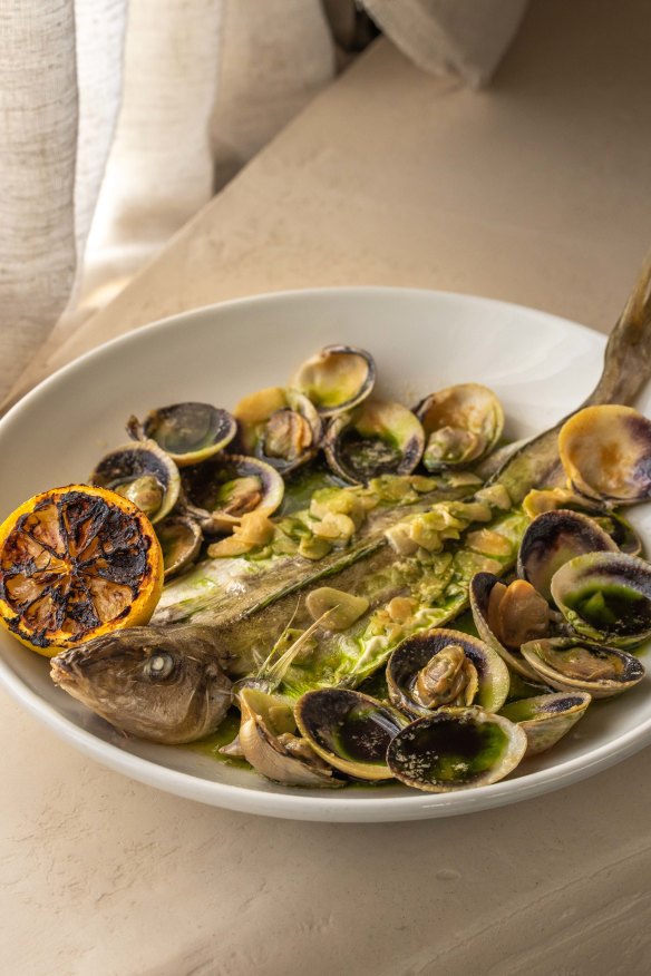 Flathead with XO and clams.
