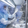 Technicians at work in a BioNTech lab in Germany.