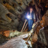 Mining engineer Peter McCarthy deep underground at Sovereign Hill, Ballarat.