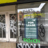 Empty shops in Melbourne's inner-city.