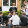 Students at Newington College enjoy lunch without mobile phones.