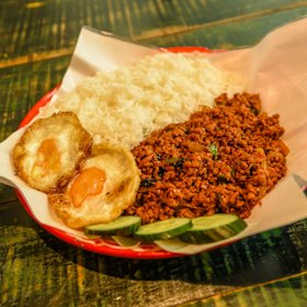 Kaprao pork and rice.