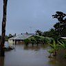 A private property inundated by water on the banks of the Wallamba River on The Lakes Way near Tuncurry.