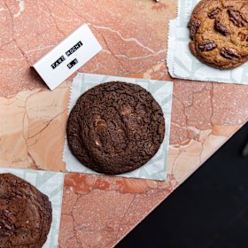 The brown butter choc chip and taro mochi cookies. 
