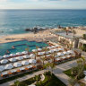 Poolside and seaside.