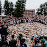 A vigil at the Bondi Pavilion public memorial takes place on December 16, two days after 15 people were killed in an antisemitic attack